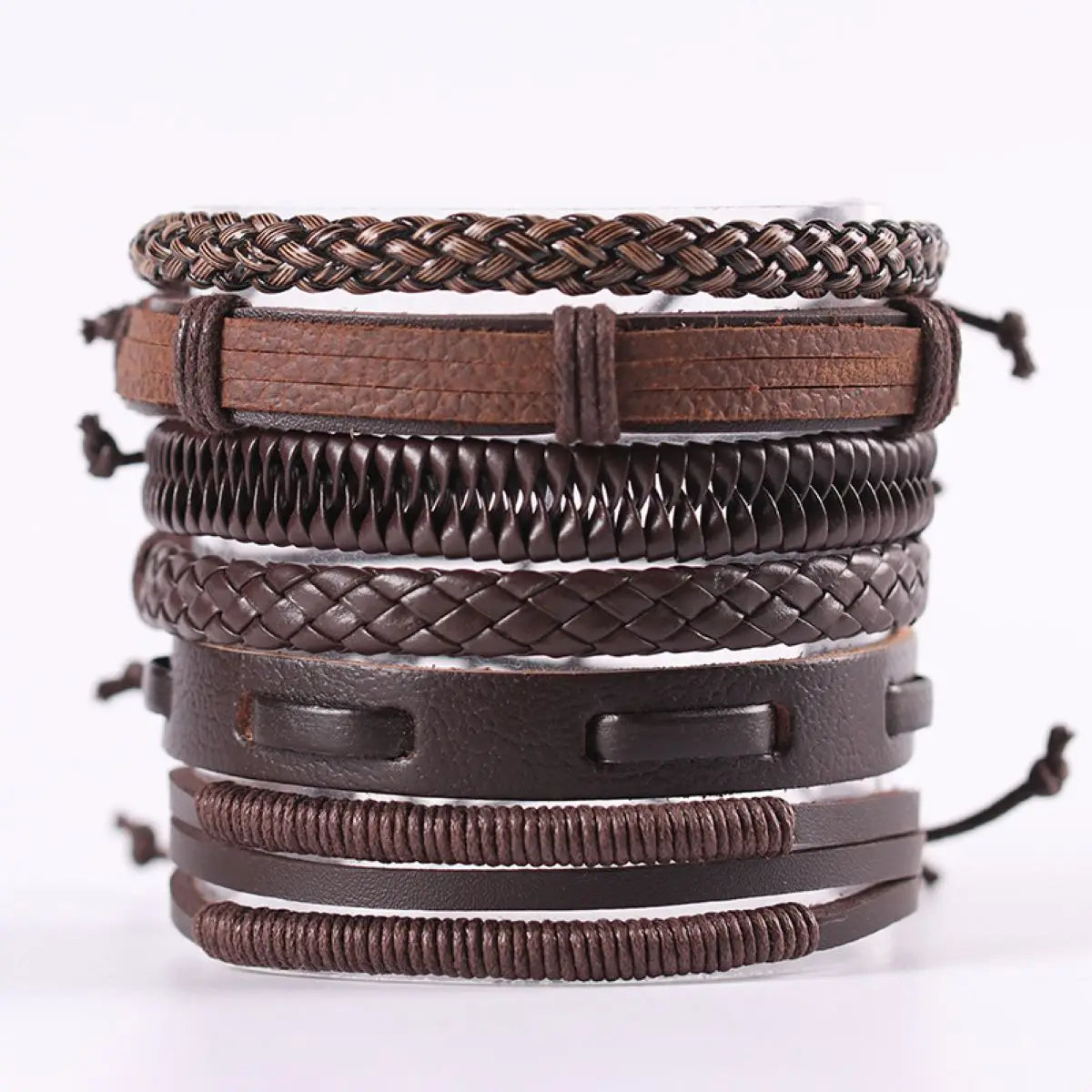 Vintage Leather Bracelet For Men Woven Set Ornament Bracelet Punk Style Men's Combo DIY Multi-layer Charm Bracelet Jewelry