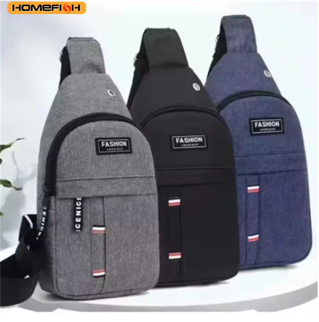 HOMEFISH Men's One Shoulder Crossbody Chest Bag, Large Capacity Fashion Small Shoulder Bag, Outdoor Sports Casual Daypack
