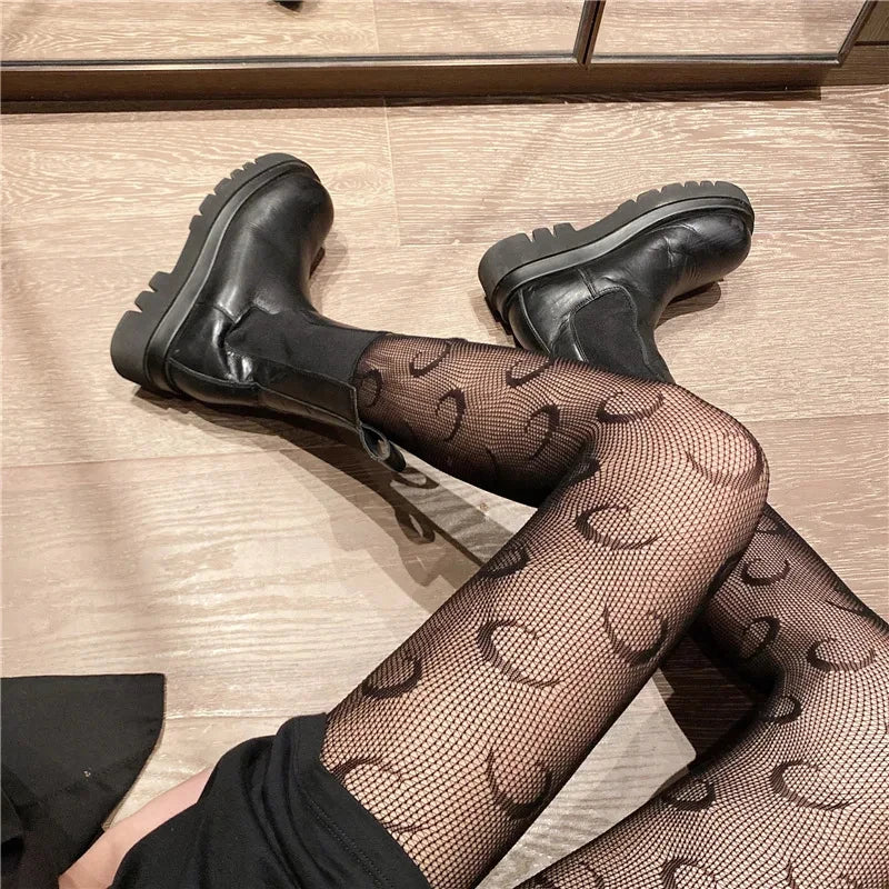 Daily Fishnet Stockings Lace Patterned Tights High Waist Pantyhose Fishnets for Women