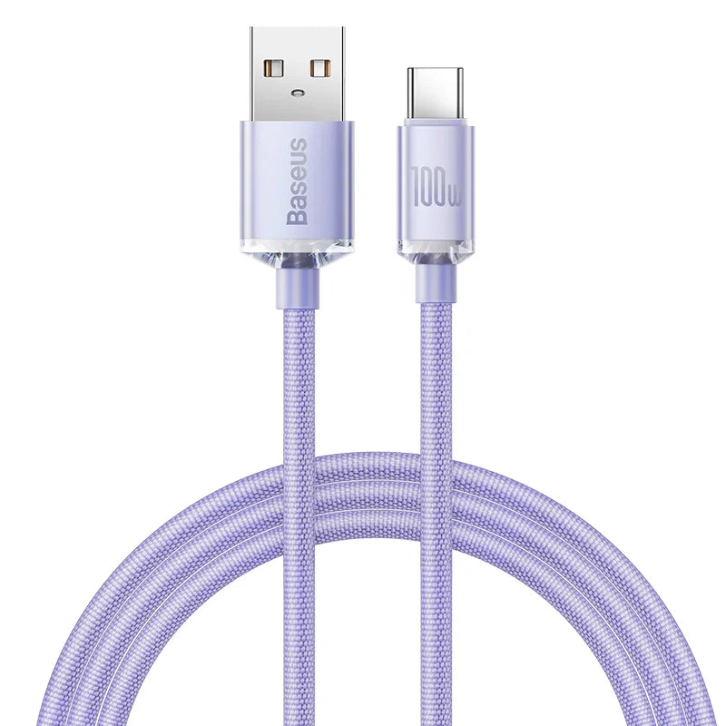 Baseus 6A USB Type C Cable For Realme Huawei P40 Pro 66W Fast Charging Wire USB-C Charger Data Cord For Samsung Oneplus Poco F3