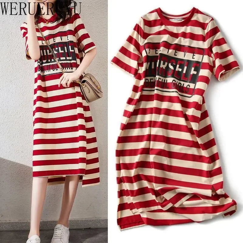 Korean Style Striped Summer Dress