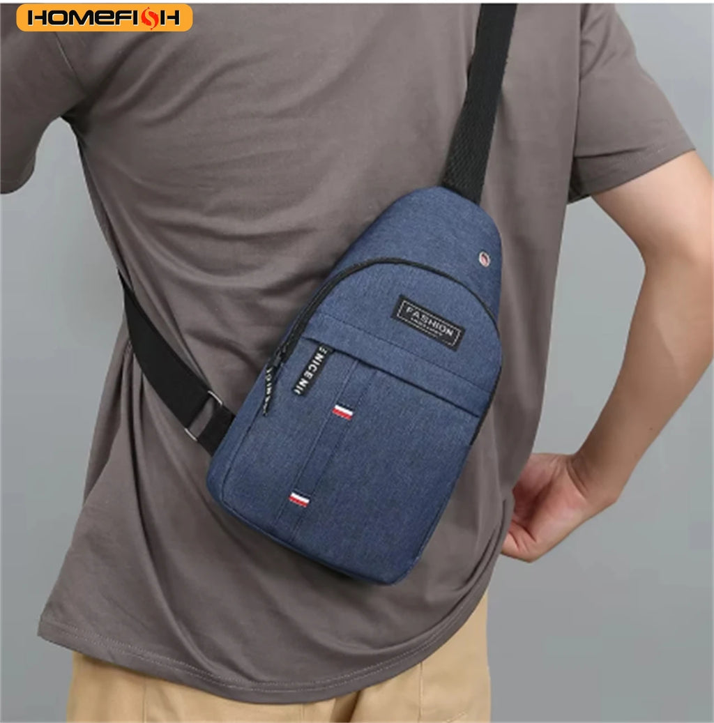 HOMEFISH Men's One Shoulder Crossbody Chest Bag, Large Capacity Fashion Small Shoulder Bag, Outdoor Sports Casual Daypack