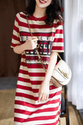 Korean Style Striped Summer Dress