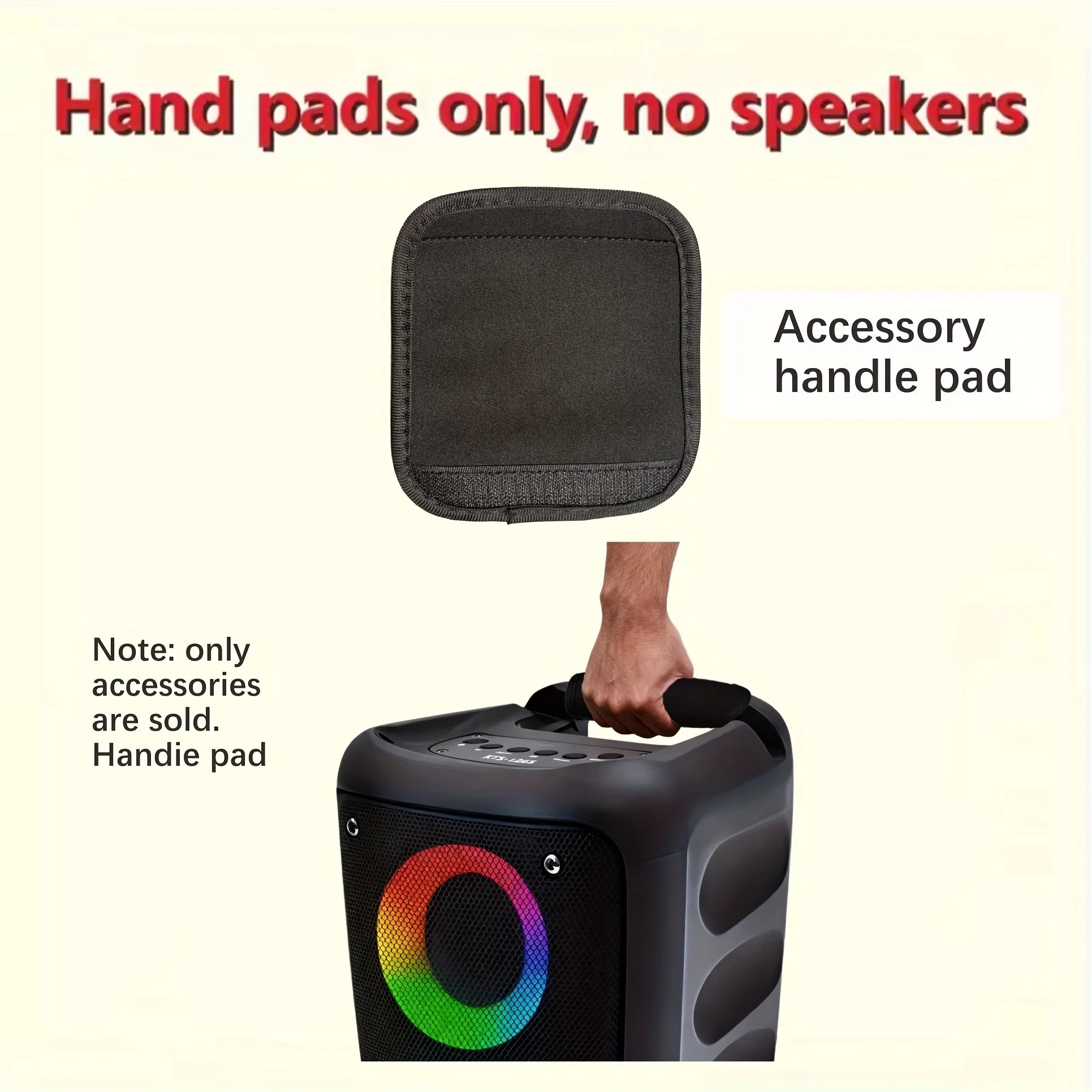 Handle protection cover for JBi Boombox 1/2/3 portable speakers - non-slip handle, durable fabric with black checkered design