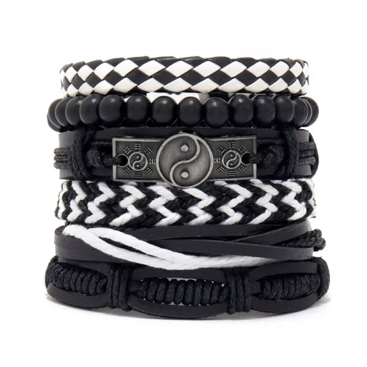 Vintage Leather Bracelet For Men Woven Set Ornament Bracelet Punk Style Men's Combo DIY Multi-layer Charm Bracelet Jewelry