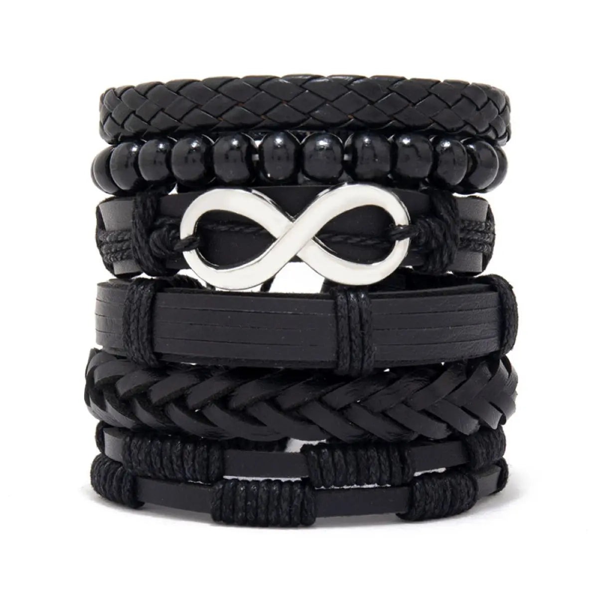 Vintage Leather Bracelet For Men Woven Set Ornament Bracelet Punk Style Men's Combo DIY Multi-layer Charm Bracelet Jewelry