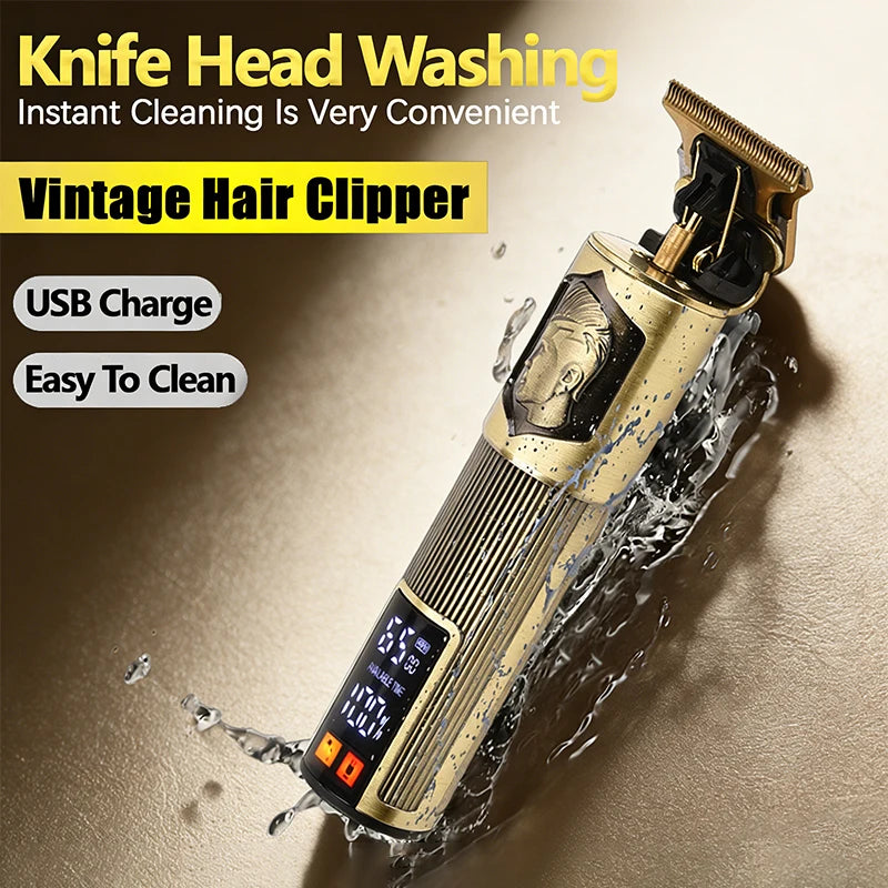 2026 T9 Electric Hair Clipper Professional Men's Barber Shaver Beard Trimmer Rechargeable Hair Cutting Carving Machine