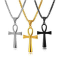 Stainless Steel Egyptian Ankh Necklace For Men Women Cross Pendant Chain Fashion Waterproof Jewelry Accessories