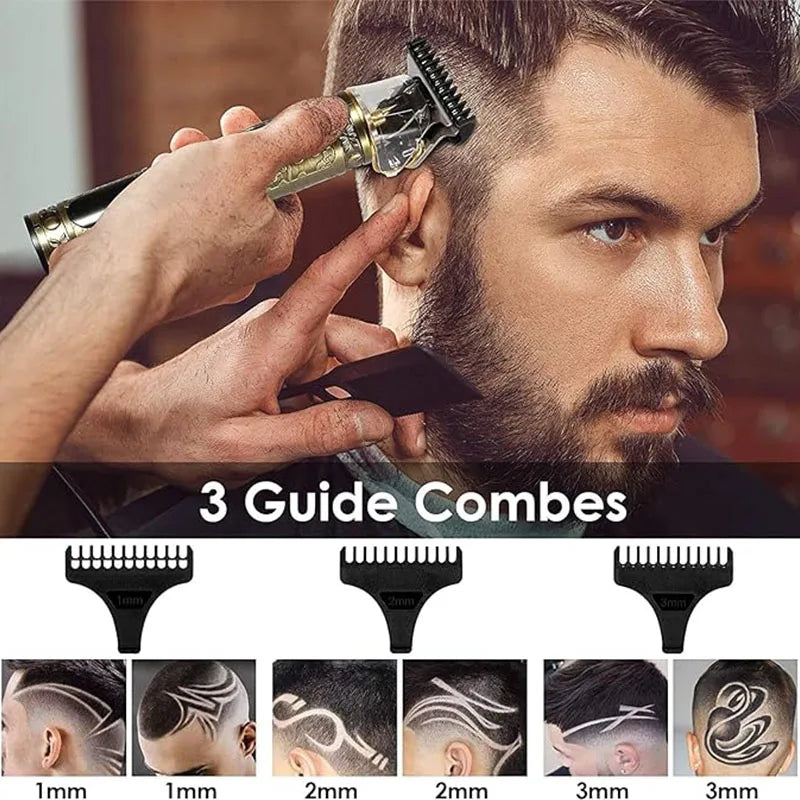 2026 T9 Electric Hair Clipper Professional Men's Barber Shaver Beard Trimmer Rechargeable Hair Cutting Carving Machine