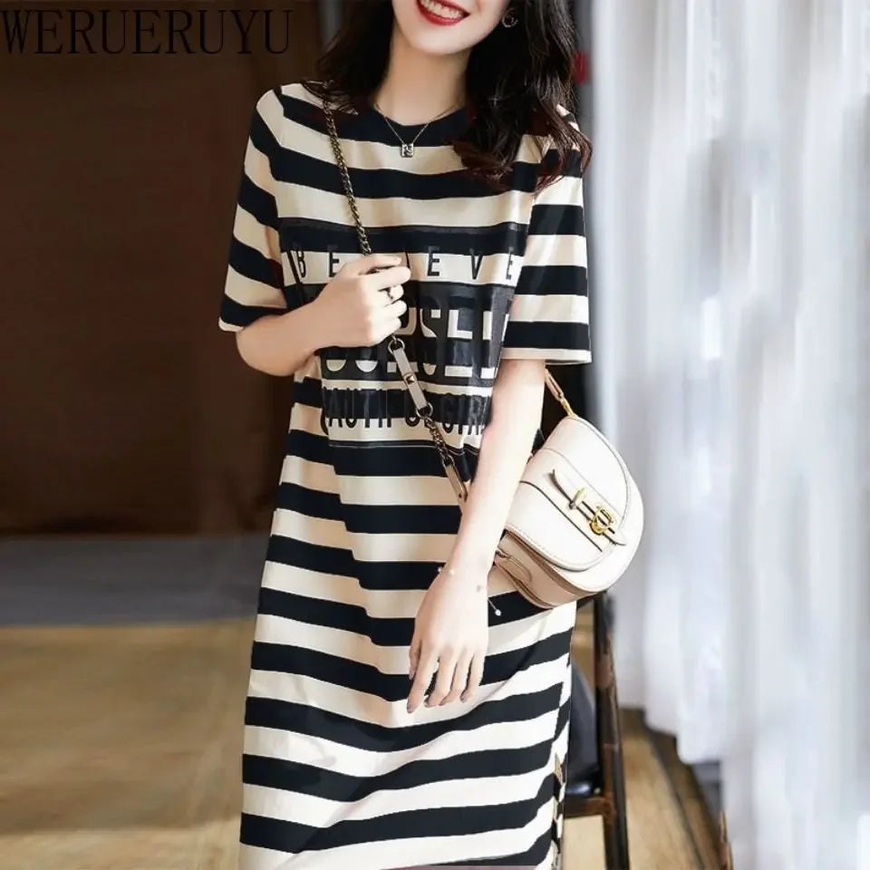 Korean Style Striped Summer Dress
