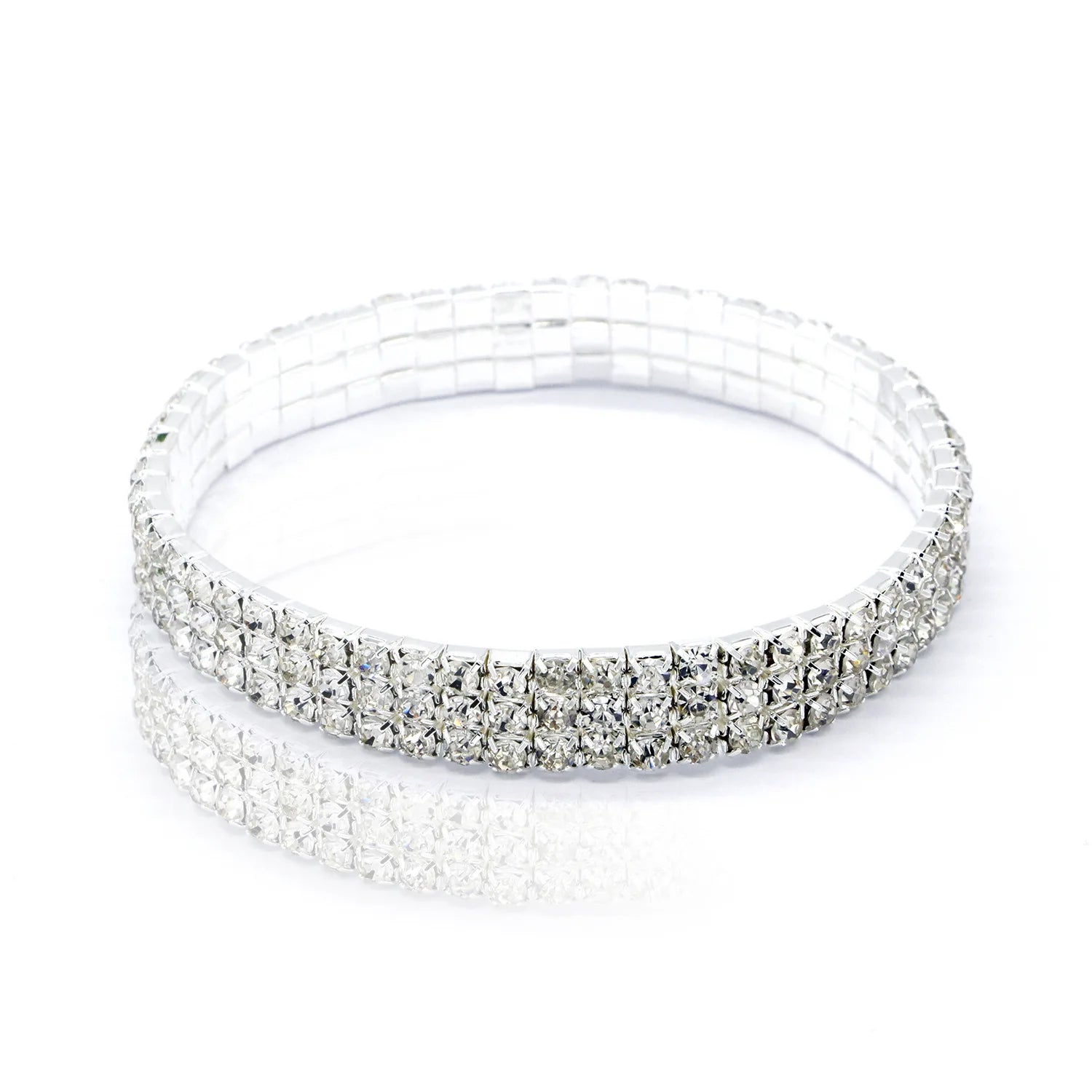 Fashion Rhinestone Tennis Anklet For Women Multi-layer Crystal Elastic Chain On Leg Female Summer Beach Ankle Bracelet Jewelry