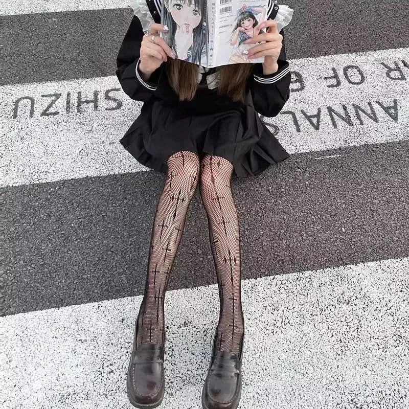 Daily Fishnet Stockings Lace Patterned Tights High Waist Pantyhose Fishnets for Women