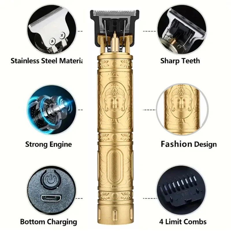 2026 T9 Electric Hair Clipper Professional Men's Barber Shaver Beard Trimmer Rechargeable Hair Cutting Carving Machine