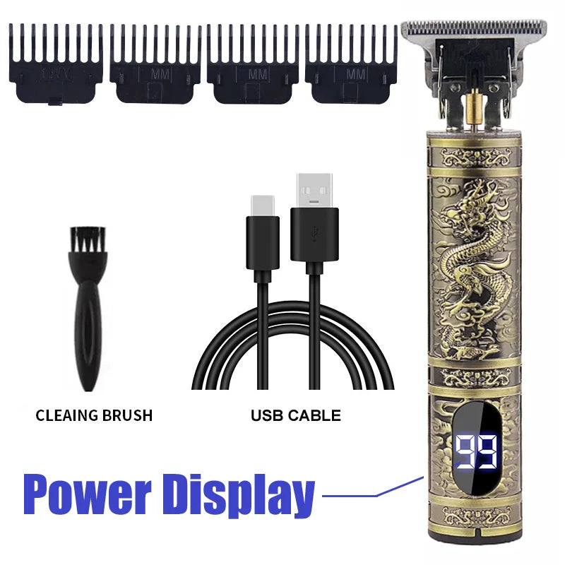 2026 T9 Electric Hair Clipper Professional Men's Barber Shaver Beard Trimmer Rechargeable Hair Cutting Carving Machine