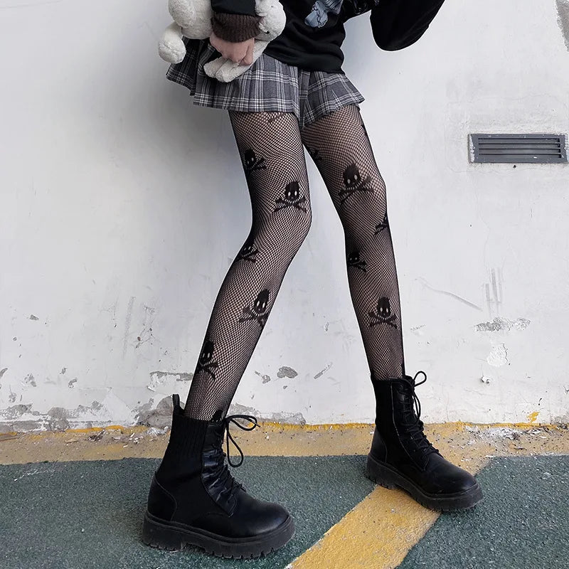 Daily Fishnet Stockings Lace Patterned Tights High Waist Pantyhose Fishnets for Women