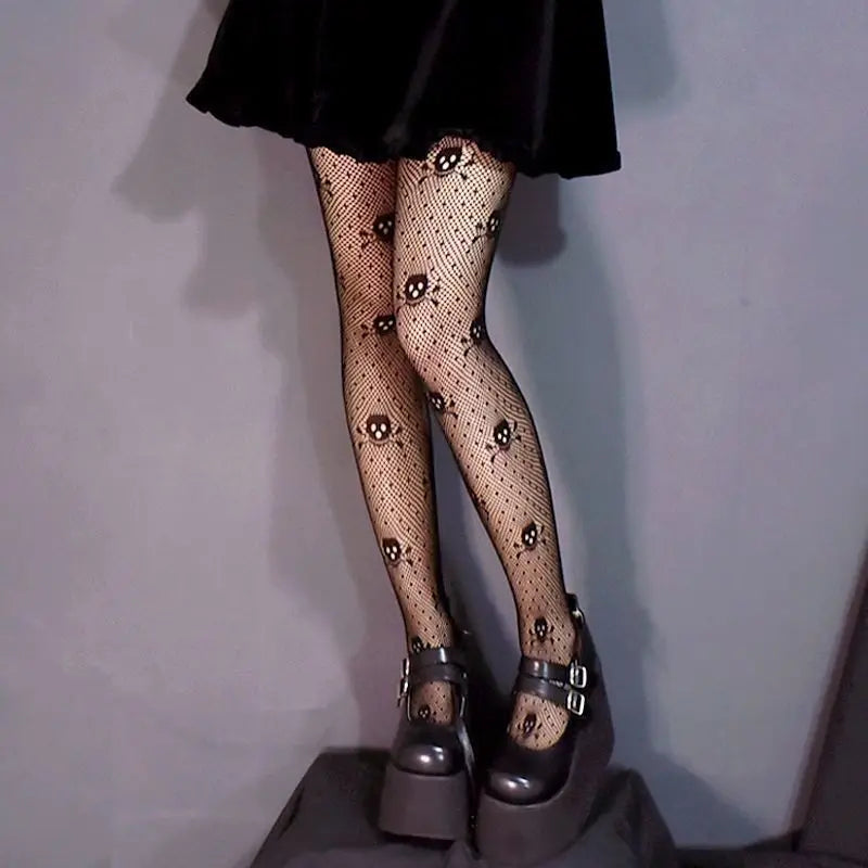 Daily Fishnet Stockings Lace Patterned Tights High Waist Pantyhose Fishnets for Women