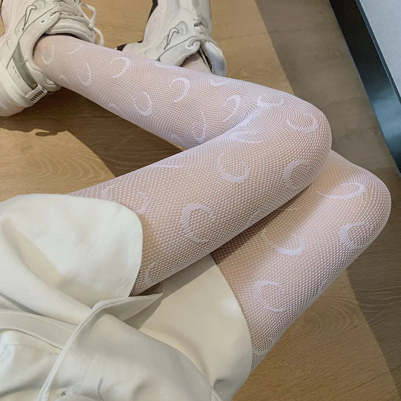 Daily Fishnet Stockings Lace Patterned Tights High Waist Pantyhose Fishnets for Women