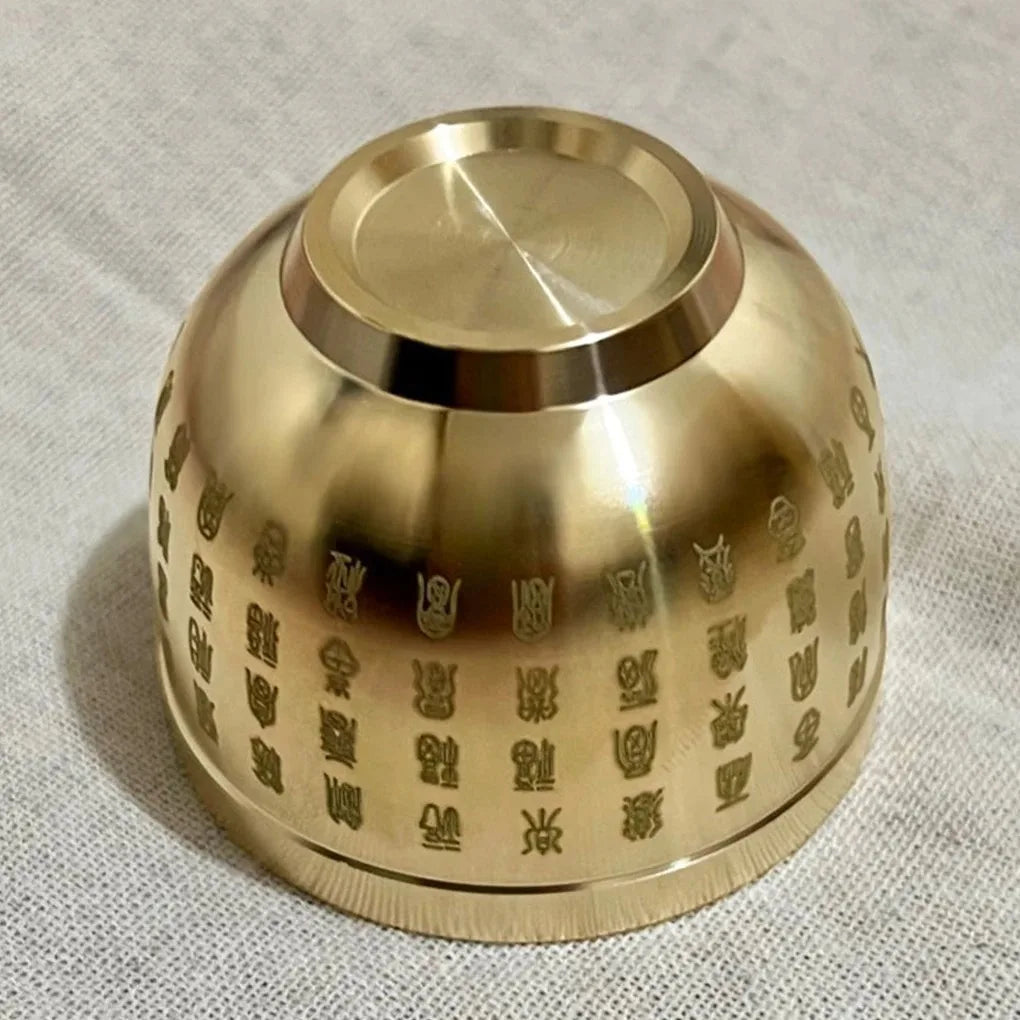 Gold Feng Shui Hundred Blessings Bowl Fine Workmanship Meaningful Gifts Copper Materials Exquisite Mini 4.5CM/6CM