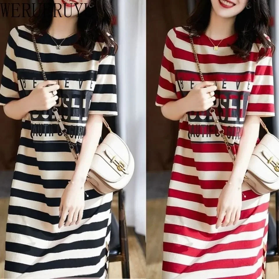 Korean Style Striped Summer Dress