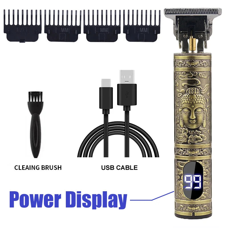 2026 T9 Electric Hair Clipper Professional Men's Barber Shaver Beard Trimmer Rechargeable Hair Cutting Carving Machine