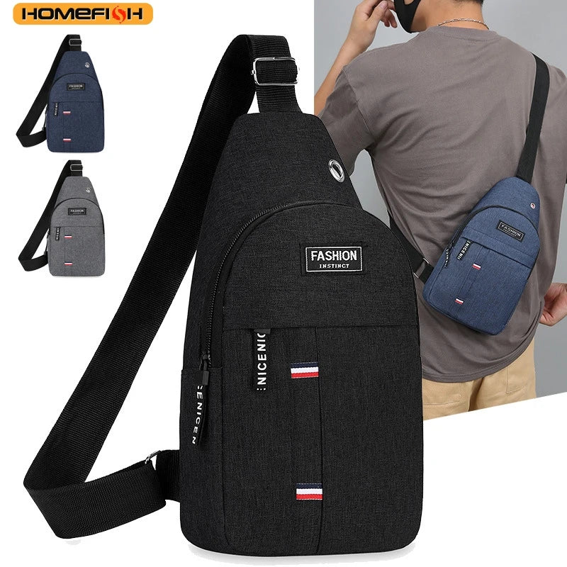 HOMEFISH Men's One Shoulder Crossbody Chest Bag, Large Capacity Fashion Small Shoulder Bag, Outdoor Sports Casual Daypack
