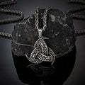 Men Celtics Knot Trinity Pendant Necklace Stainless Steel Norse Runes Slavic Icelandic Jewelry Vikings Amulet Vintage Male Gifts