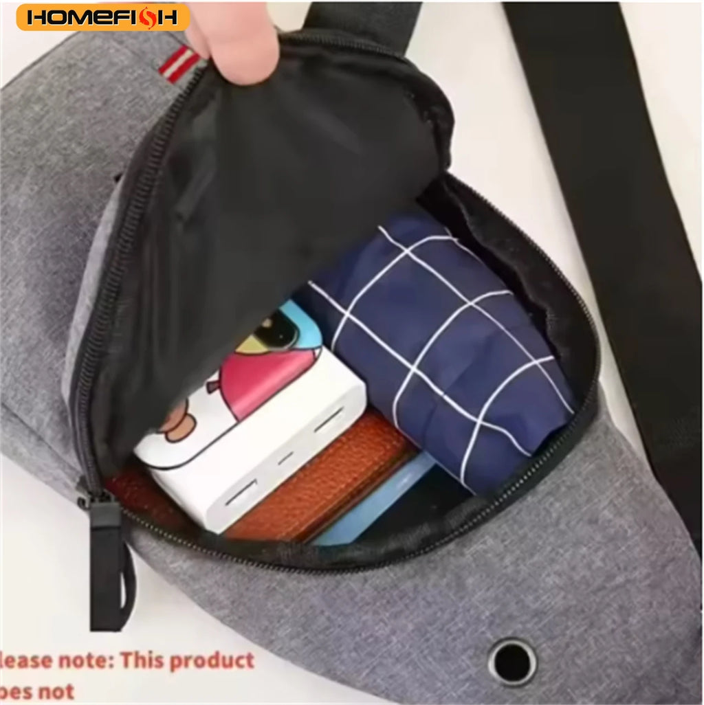 HOMEFISH Men's One Shoulder Crossbody Chest Bag, Large Capacity Fashion Small Shoulder Bag, Outdoor Sports Casual Daypack