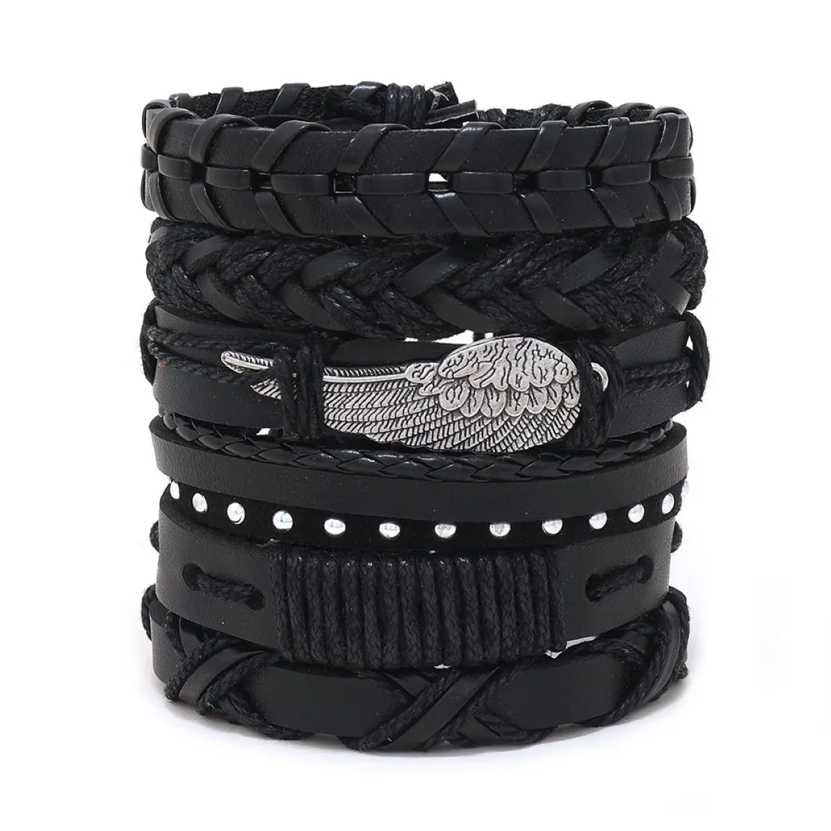 Vintage Leather Bracelet For Men Woven Set Ornament Bracelet Punk Style Men's Combo DIY Multi-layer Charm Bracelet Jewelry