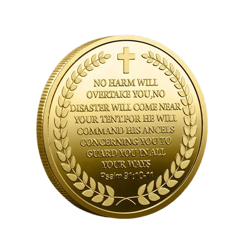 The Archangel Michael Gold plated Collectible Coin Archangel Guardian Angel Commemorative Coins