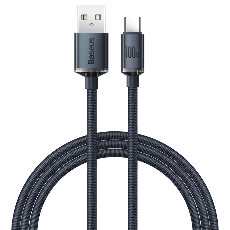 Baseus 6A USB Type C Cable For Realme Huawei P40 Pro 66W Fast Charging Wire USB-C Charger Data Cord For Samsung Oneplus Poco F3